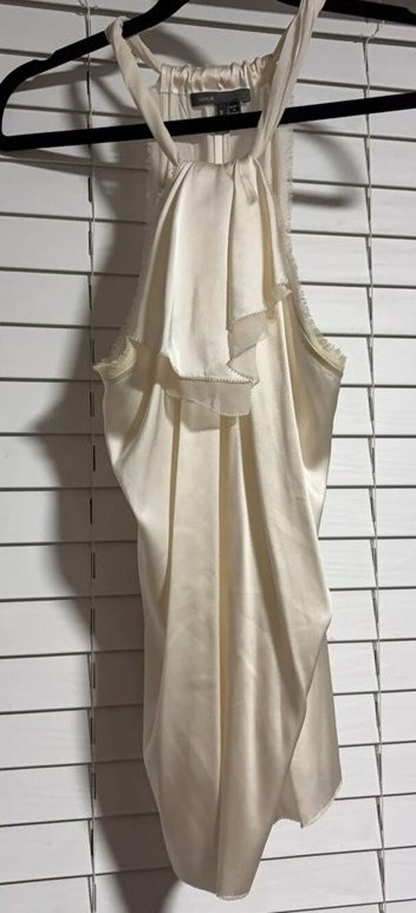 Vince 100% Silk Layered Hankerchief Halter Top Blouse - Size S